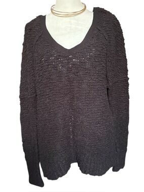 Free people black sweater size small |Free people shaggy bear song bird sweater